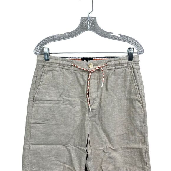 Scotch & Soda Shorts Fave Linen Blend Drawstring Pockets Zip Fly Beige Men Sz 28 - Picture 2 of 8